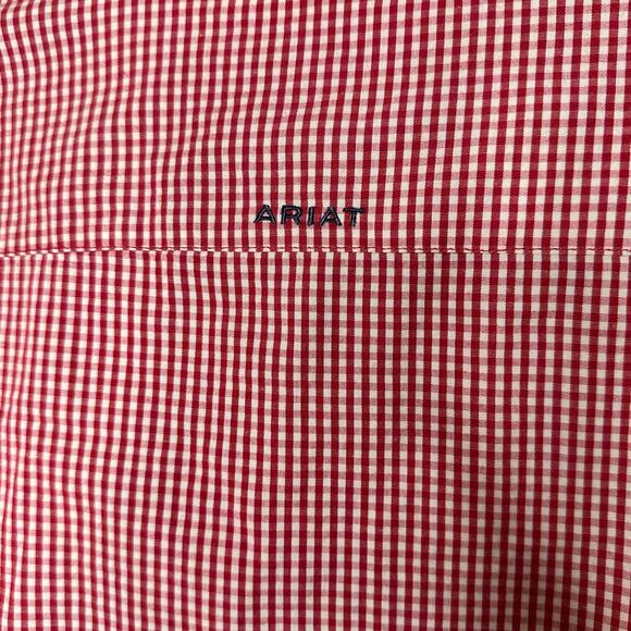 Ariat Real Womens Size XL Red White Check Long Sleeve Button Up Casual Shirt - Picture 5 of 10